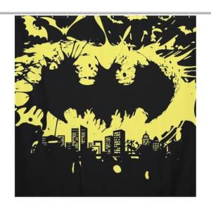 Batman Shower Curtain Set with Hooks, 72"x72