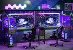 BEXEVUE 47" Gaming Desk with LED Light & Power Outlet