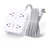 8-Outlet Surge Protector Power Strip with USB Ports
