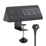 Nightstand Power Strip with USB Ports & Outlets