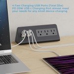 Nightstand Power Strip with USB Ports & Outlets