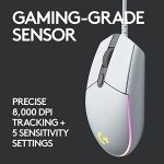 Logitech G203 RGB Wired Gaming Mouse - White