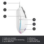 Logitech G203 RGB Wired Gaming Mouse - White