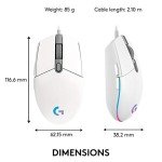 Logitech G203 RGB Wired Gaming Mouse - White