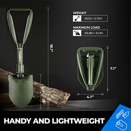 18" Military Offroad Folding Shovel - Olive