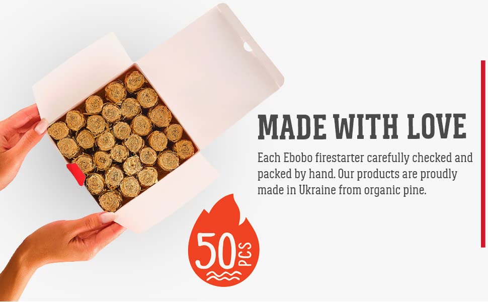 50 Natural Waterproof Fire Starters for Fireplace