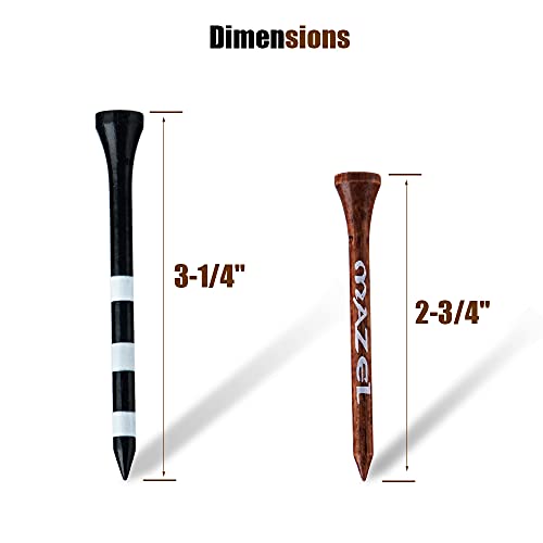 MAZEL Natural Wood Golf Tees (50 pack)