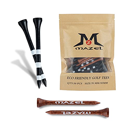 MAZEL Natural Wood Golf Tees (50 pack)
