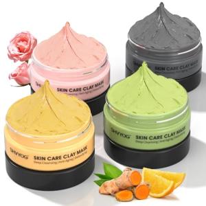 4-Piece Organic Clay Mask Set for Skin Care