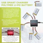 5 Lithium Batteries + Charger for Syma Drones