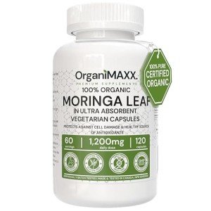Organic Moringa Capsules 1200mg - Gut Health Boost