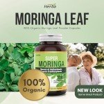 Organic Moringa Leaf Capsules - 180 Count, 1000mg