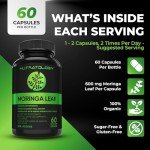 Organic Moringa Leaf Capsules - 1200MG Antioxidants