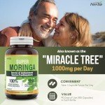 Organic Moringa Leaf Capsules - 180 Count, 1000mg