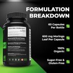 Organic Moringa Leaf Capsules - 1200MG Antioxidants