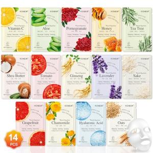 KONEUK 14 Pack Hydrating Face Masks for All Skin