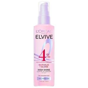 L'Oreal Paris Elvive Glycolic + Gloss High Shine Leave-In Hair Serum, Smooths Dull, Porous Hair Into High-Shine, Glossy Hair, 4.4 Fl Oz