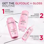L'Oreal Paris Elvive Glycolic + Gloss High Shine Leave-In Hair Serum, Smooths Dull, Porous Hair Into High-Shine, Glossy Hair, 4.4 Fl Oz
