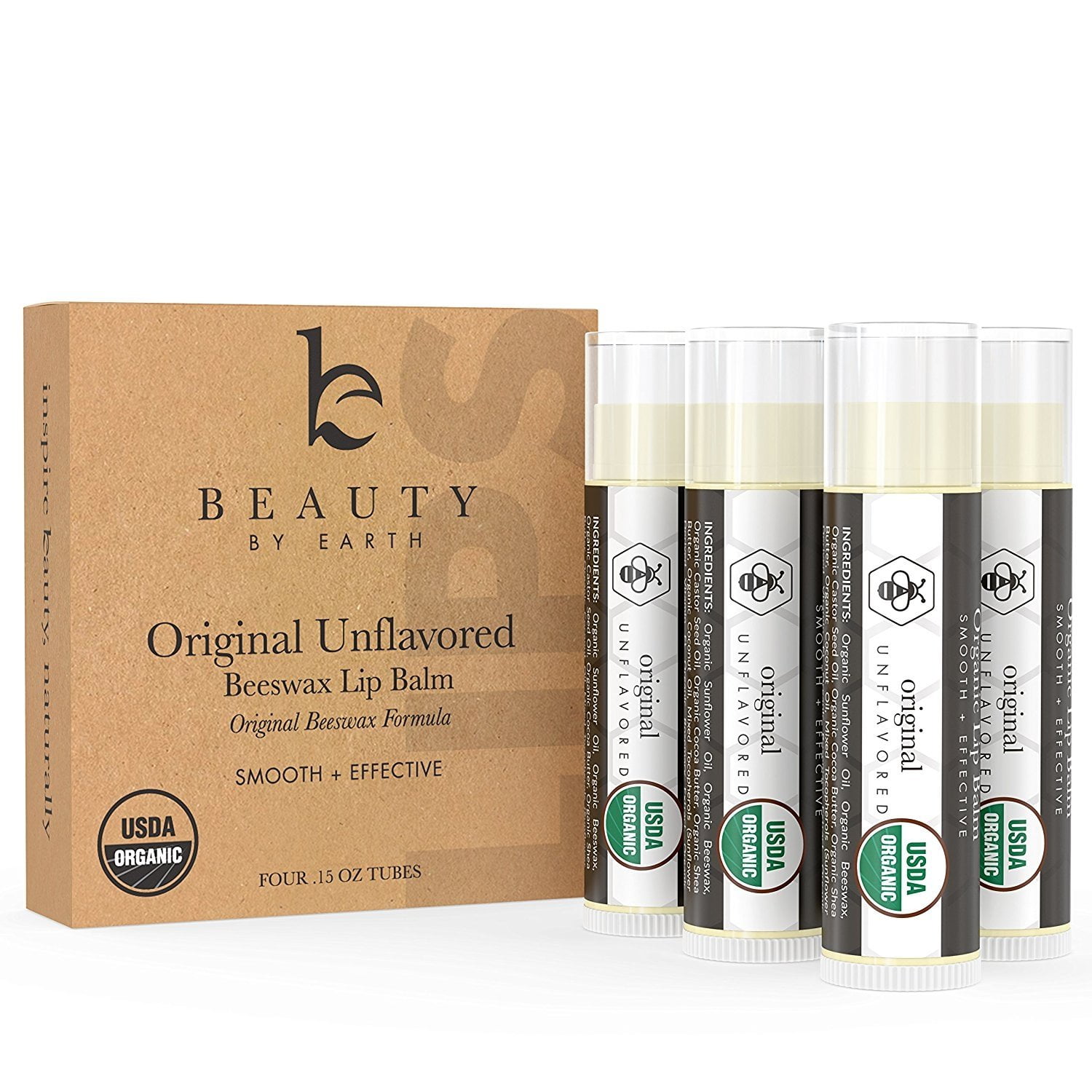 Beauty By Earth Organic Lip Balm 4-Pack