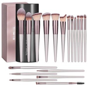 18-Piece Organic Makeup Brush Set with Black Case