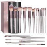 18-Piece Organic Makeup Brush Set with Black Case