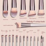 18-Piece Organic Makeup Brush Set with Black Case