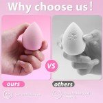Makeup Sponge Set Foonbe Blender Sponges 7 Pcs for Liquid, Cream, and Powder, Latex Free, Multi colored Beauty Sponges with 1 Mini Sponge, Vegan & Cruelty-Free