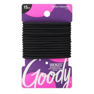 Ouchless Black Hair Ties - 15 Count