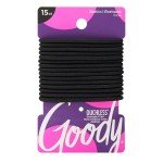Ouchless Black Hair Ties - 15 Count