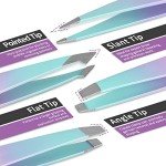 7-Piece Precision Eyebrow Tweezers Set for Women