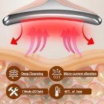 VGY 7-in-1 Face Massager Tool for Skin Care, Red Light Therapy for Face, Double Chin Gift (Pink)