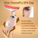 VGY 7-in-1 Face Massager Tool for Skin Care, Red Light Therapy for Face, Double Chin Gift (Pink)