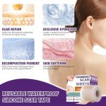 Silicone Scar Sheets,Silicone Scar Tape,Scar Tape For Surgical Scars,Silicone Scar Removal Strips For Surgical,C-Section,Tummy Tuck,Keloid Scars(1.6"X 59" Roll-1.5M) Keloid Bump Removal
