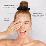Kitsch Satin Scrunchies for Women - No Crease Hair Ties for Girls | Scrunchies For All Hair Types and Textures, Perfect for Day or Night - 5 Pcs, Black