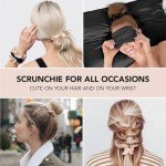 Kitsch Satin Scrunchies for Women - No Crease Hair Ties for Girls | Scrunchies For All Hair Types and Textures, Perfect for Day or Night - 5 Pcs, Black