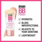 Maybelline Dream Fresh Skin Hydrating BB cream, 8-in-1 Skin Perfecting Beauty Balm with Broad Spectrum SPF 30, Sheer Tint Coverage, Oil-Free, Medium, 1 Fl Oz