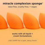 Real Techniques Miracle Complexion Sponge, Beauty Sponge For Makeup Blending & Foundation Application, Full Coverage, Streak-Free Professional Makeup Tool, Cruelty Free, Vegan, Latex Free, 2 Count