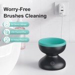 Norate Electric Makeup Brush Cleaner Machine, Automatic Makeup Brush Cleaner for Fast and Deep Cleaning - Portable Brush Cleaning Device with Rotating Silicone Fit for All Size Makeup Brushes
