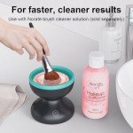Norate Electric Makeup Brush Cleaner Machine, Automatic Makeup Brush Cleaner for Fast and Deep Cleaning - Portable Brush Cleaning Device with Rotating Silicone Fit for All Size Makeup Brushes