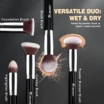 BEAKEY Organic Makeup Brushes Set with Sponges
