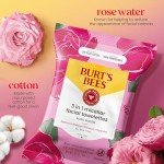Burt's Bees Rose Water Face Wipes - 30 Count