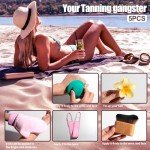 5-Piece Self Tanning Mitt and Lotion Set