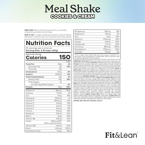 Fit & Lean Fat Burning Meal Replacement - Cookies & Cream