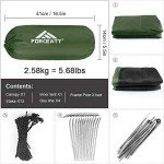 Forceatt Zelt 2 Personen Camping Wasserdicht 3-4 Saison,Ultraleicht Zelte Mit Kleinem Packmaß, Kuppelzelt Sofortiges Aufstellen Für Trekking, Outdoor, Festival