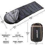 SOULOUT Schlafsack 3-4 Jahreszeiten - Winter Schlafsack Wasserdichter Leichter Deckenschlafsack für Camping, Reisen und Outdoor-Aktivitäten -Ideal für Erwachsene und Kinder - 220 x 83 cm