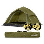 Lumaland Camping Zelt | Leichtes Pop Up Wurfzelt | 2-3 Personen Kuppelzelt | Trekking & Festival Igluzelt | Sekundenzelt Wasserdicht 210x190x110cm | Ideal auch als Strand Wind- & Sonnenschutz [Grün]
