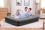 Bestway TriTech Luftbett Aerolux mit integrieter Elektropumpe Double XL/Mid 203 x 152 x 46 cm, Schwarz