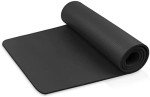 diMio Komfort-Gymnastikmatte Yogamatte in 185x60x1cm, 185x60x1.5cm, 185x90x1.5cm, 200x100x2 mit Tragegurt Phtalatfrei + SGS-geprüft (Schwarz., 185 x 60 x 1 cm)