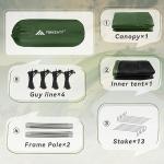 Forceatt Zelt 2 Personen Camping Wasserdicht 3-4 Saison,Ultraleicht Zelte Mit Kleinem Packmaß, Kuppelzelt Sofortiges Aufstellen Für Trekking, Outdoor, Festival