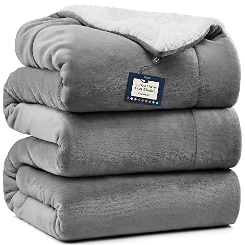 BELADOR Sherpa Fleece Blanket for Bed King Size 108x90 Inches Extra-Large Blankets - Super Cozy Fuzzy Warm Anti-Static Soft Blanket for Couch Fleece Blanket - Sherpa Throw Blankets & Throws for Sofa